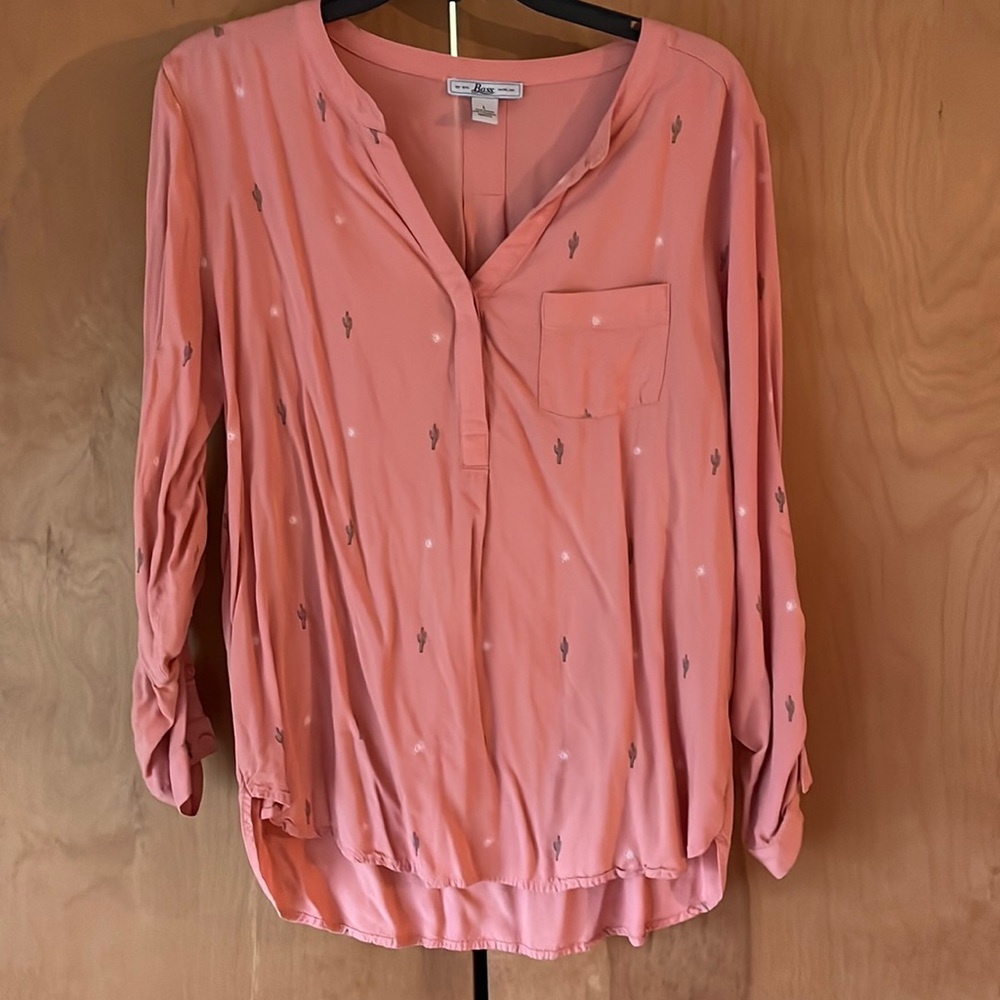 Bass cactus print shirt, size L
